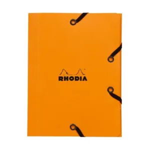 Rhodia Document Folder with Elastic Closure, Small Orange