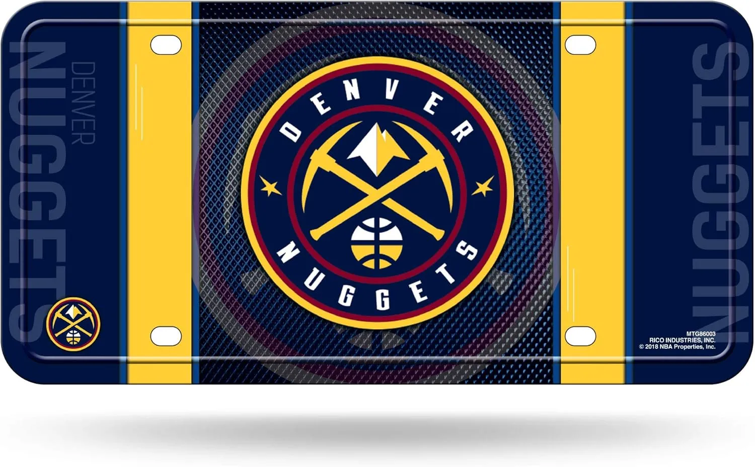 Rico Industries NBA Basketball Metal Auto Tag 6" x 12" - Great for Truck/Car/SUV