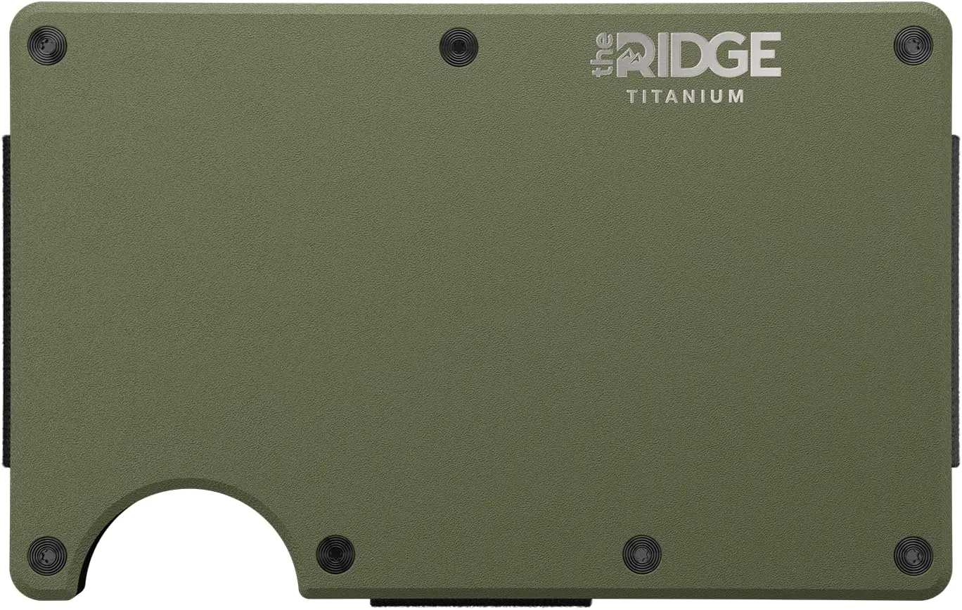 Ridge Men's Slim RFID Minimalist Card Wallet - Front Pocket (Matte Cobalt Titanium)