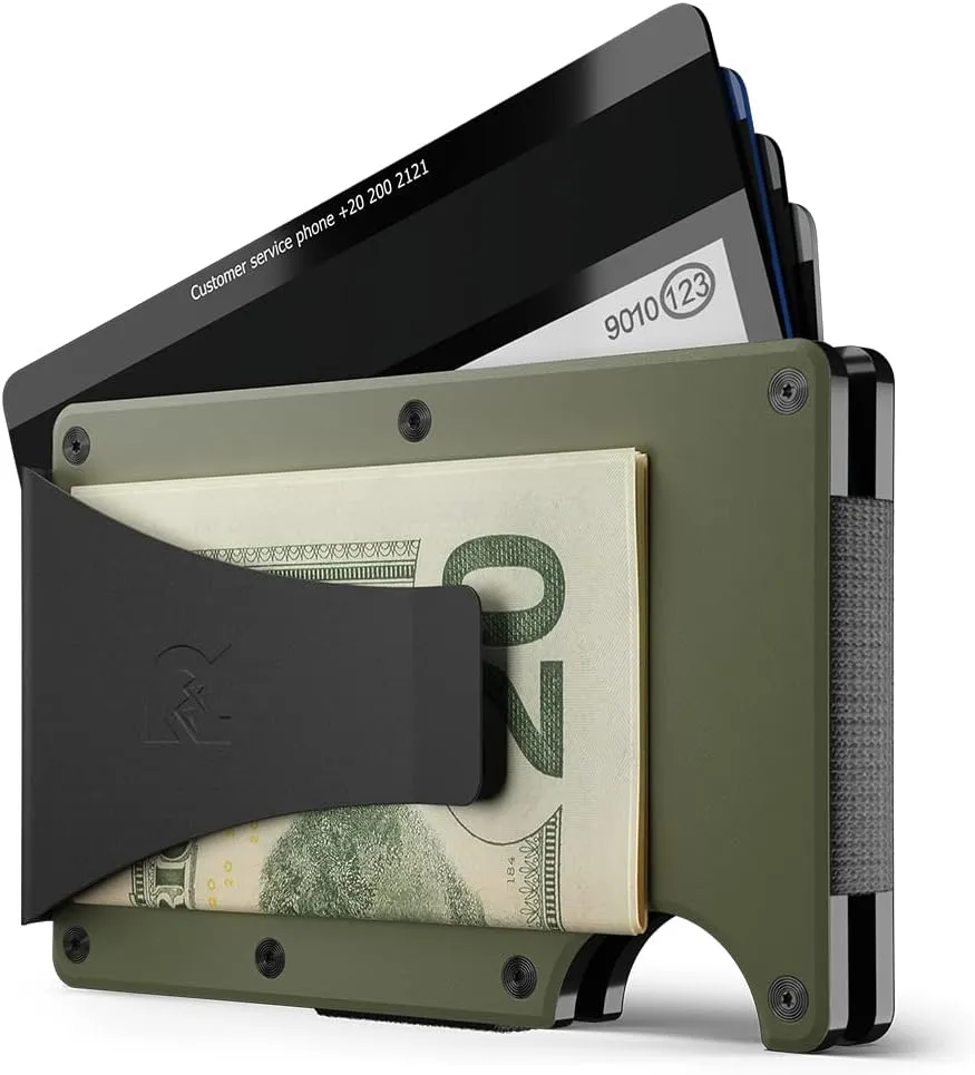 Ridge Men's Slim RFID Minimalist Card Wallet - Front Pocket (Matte Cobalt Titanium)
