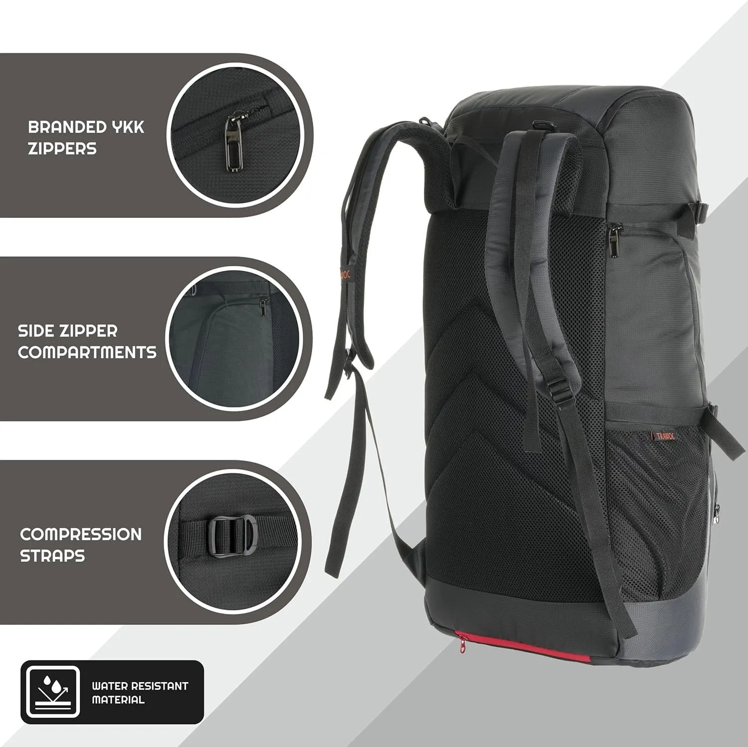 ROAMER 40L Travel Laptop Backpack,Suitable for Men and Women,Casual Bag with Rain Cover Ideal for Travelling,Trekking