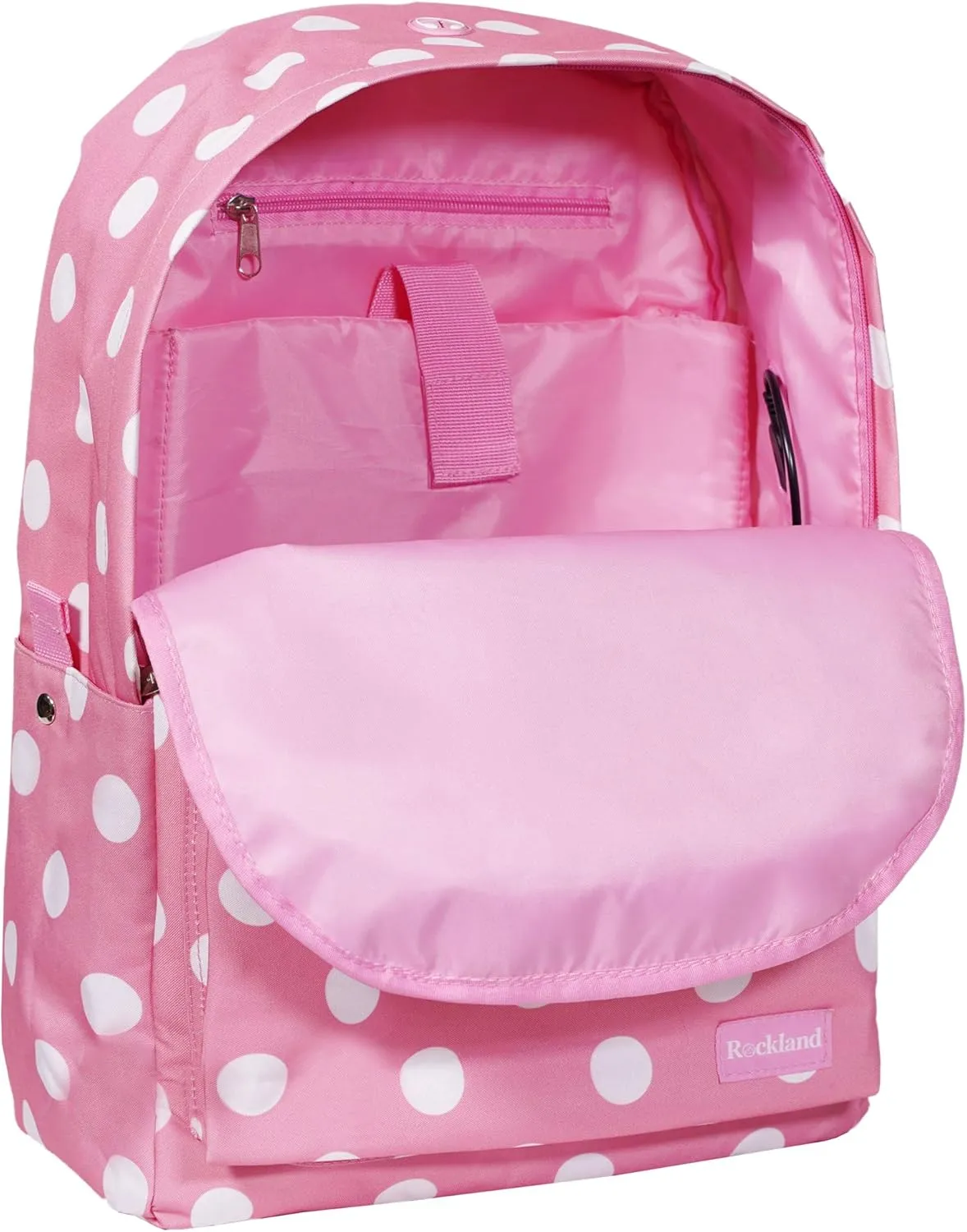 Rockland Classic Laptop Backpack, Pinkdot, Large