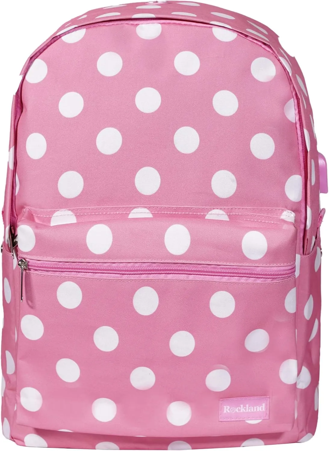 Rockland Classic Laptop Backpack, Pinkdot, Large