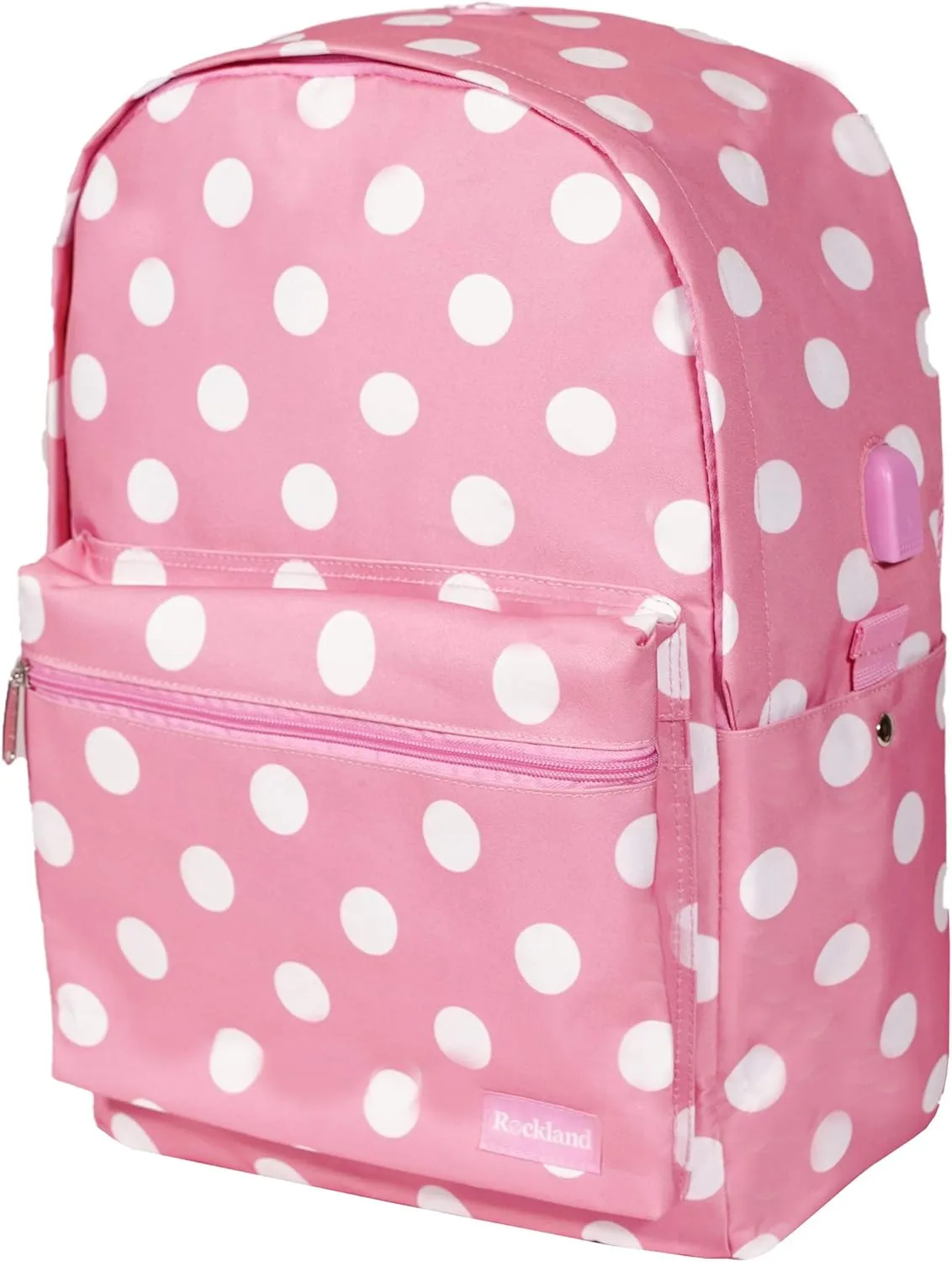 Rockland Classic Laptop Backpack, Pinkdot, Large