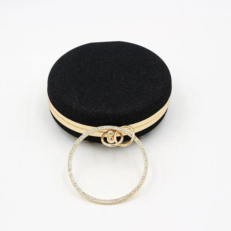 Round Crystal Clutch Women's Mini Handbag Evening Clutch Bag