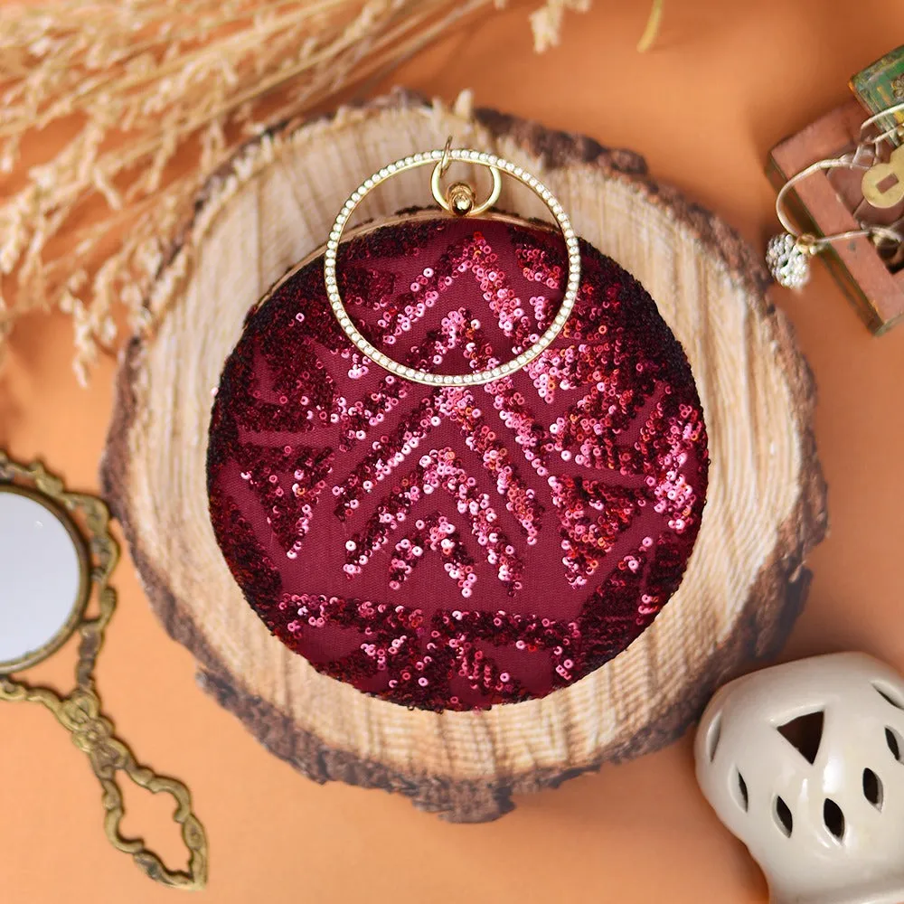 Round Sequin Clutches
