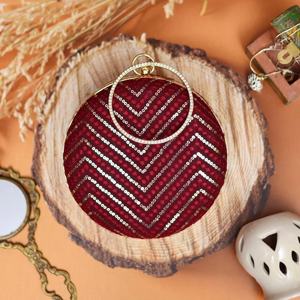 Round Sequin Clutches