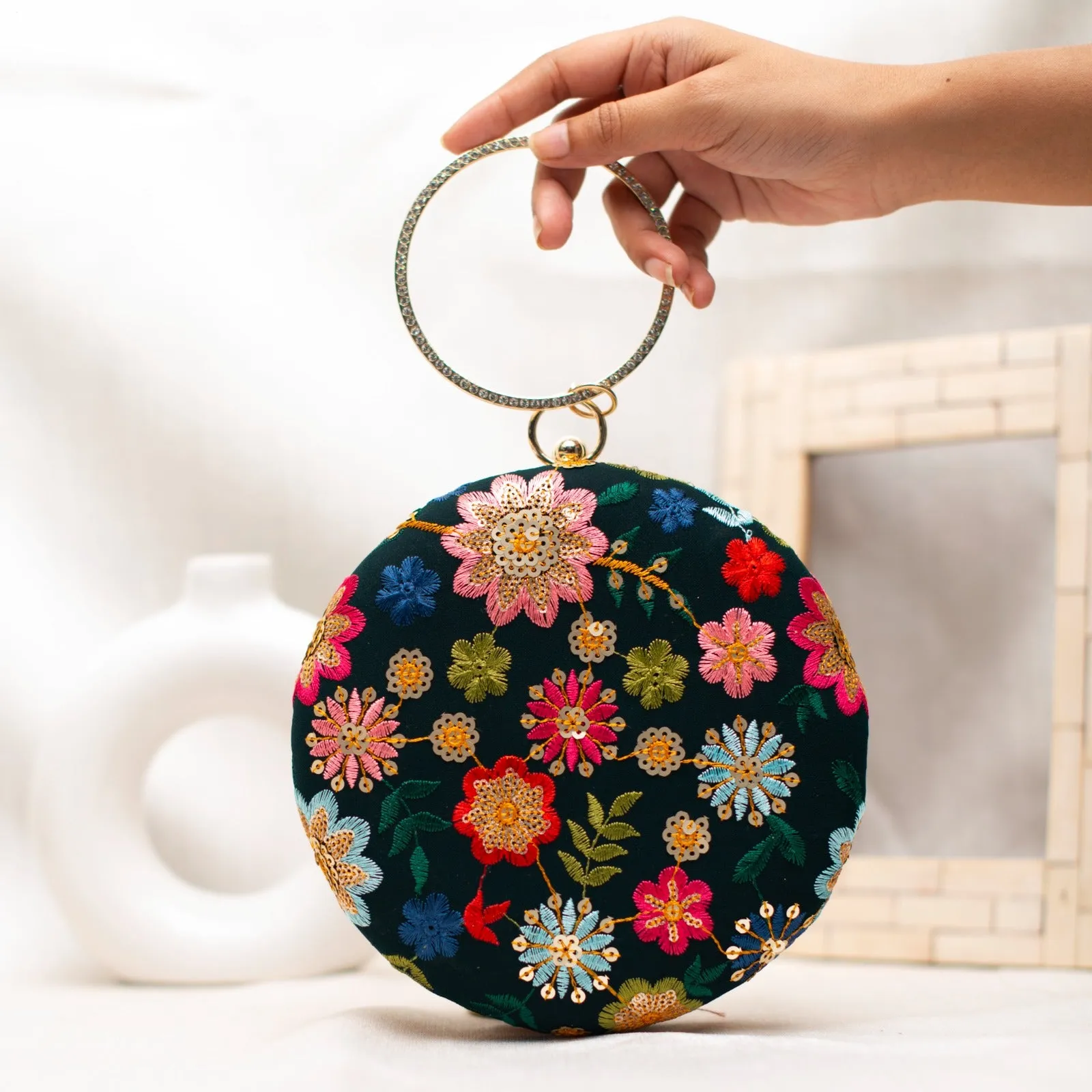 Round Sequin Clutches