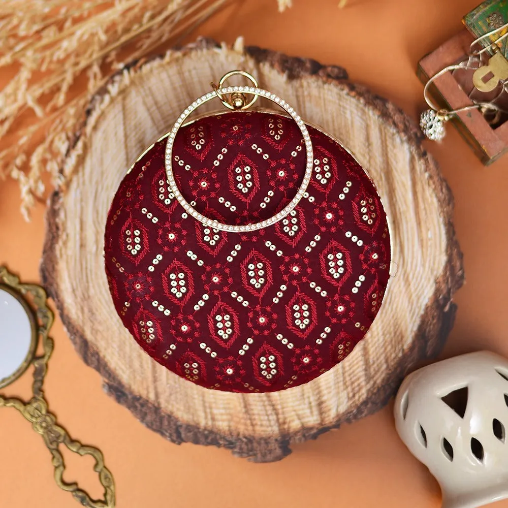 Round Sequin Clutches