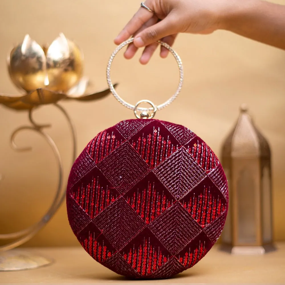 Round Sequin Clutches