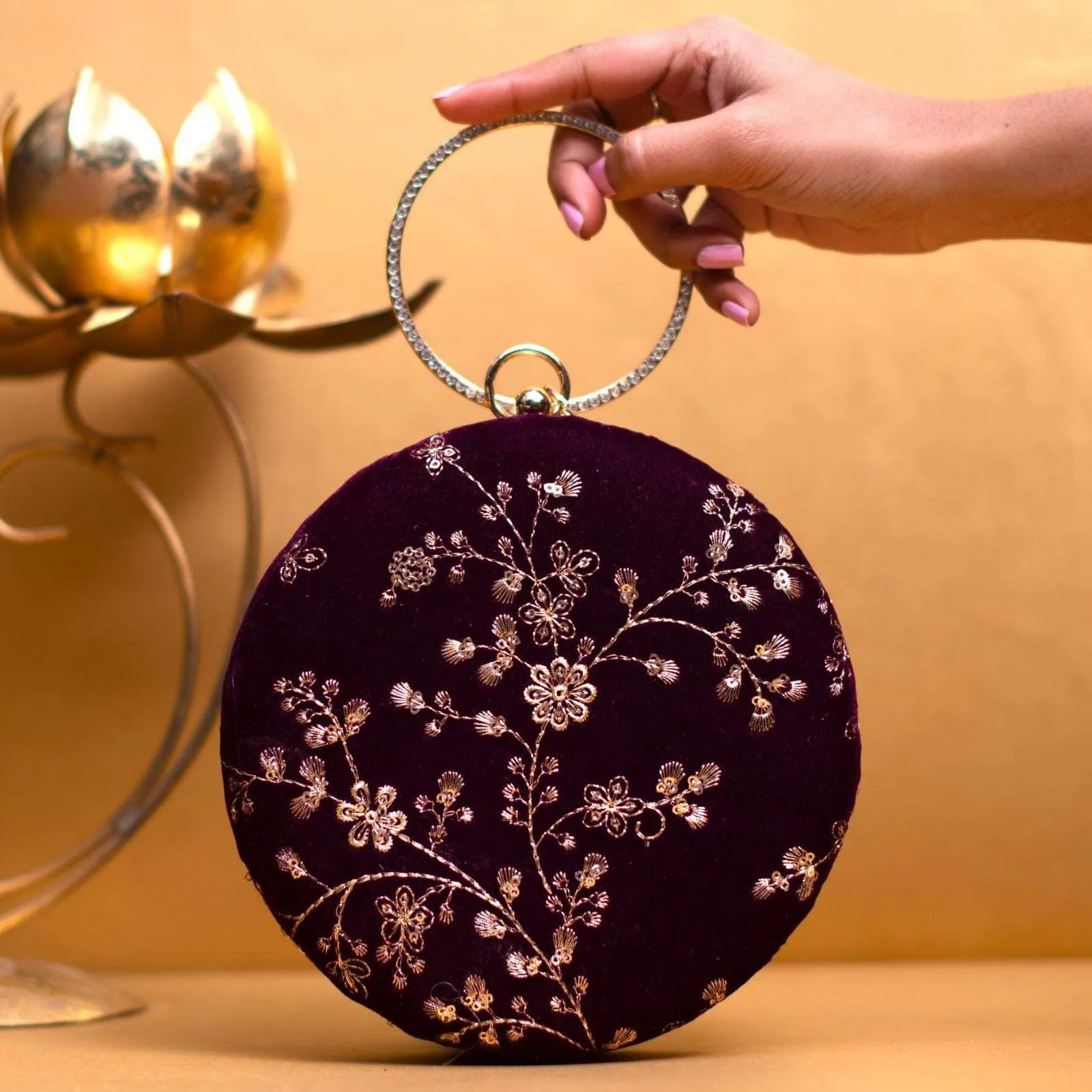 Round Sequin Clutches
