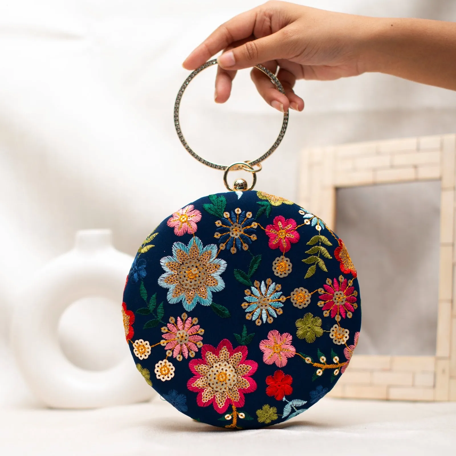 Round Sequin Clutches