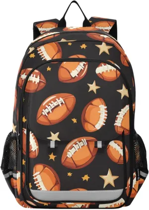 Rugby Balls Football Star Backpack for Boys Girls Elementary School Bag Kids Bookbag Travel Rucksack With Reflective Stripes Children's backpack