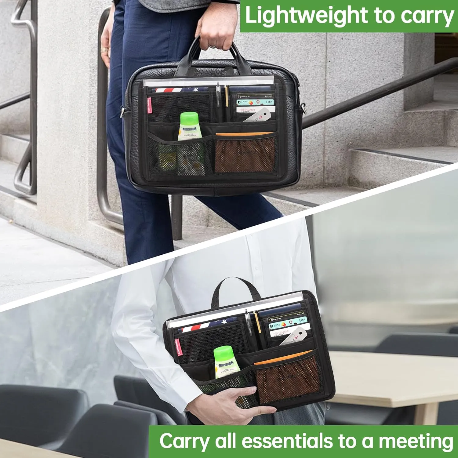 Rugged Organizer Insert for Briefcase Messenger Tote Bag Laptop iPad Computer Notebook Document