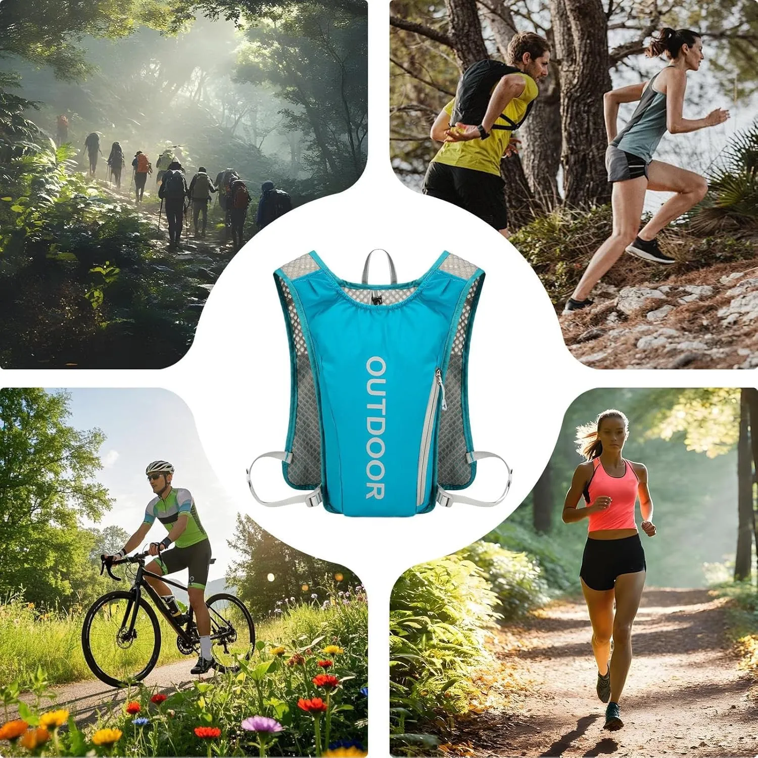 Running Vest | 5L Water Buffalo Hydration Backpack,Lightweight, Breathable, Adjustable Chest Straps Cycling Pouch for Men Women and Marathoner