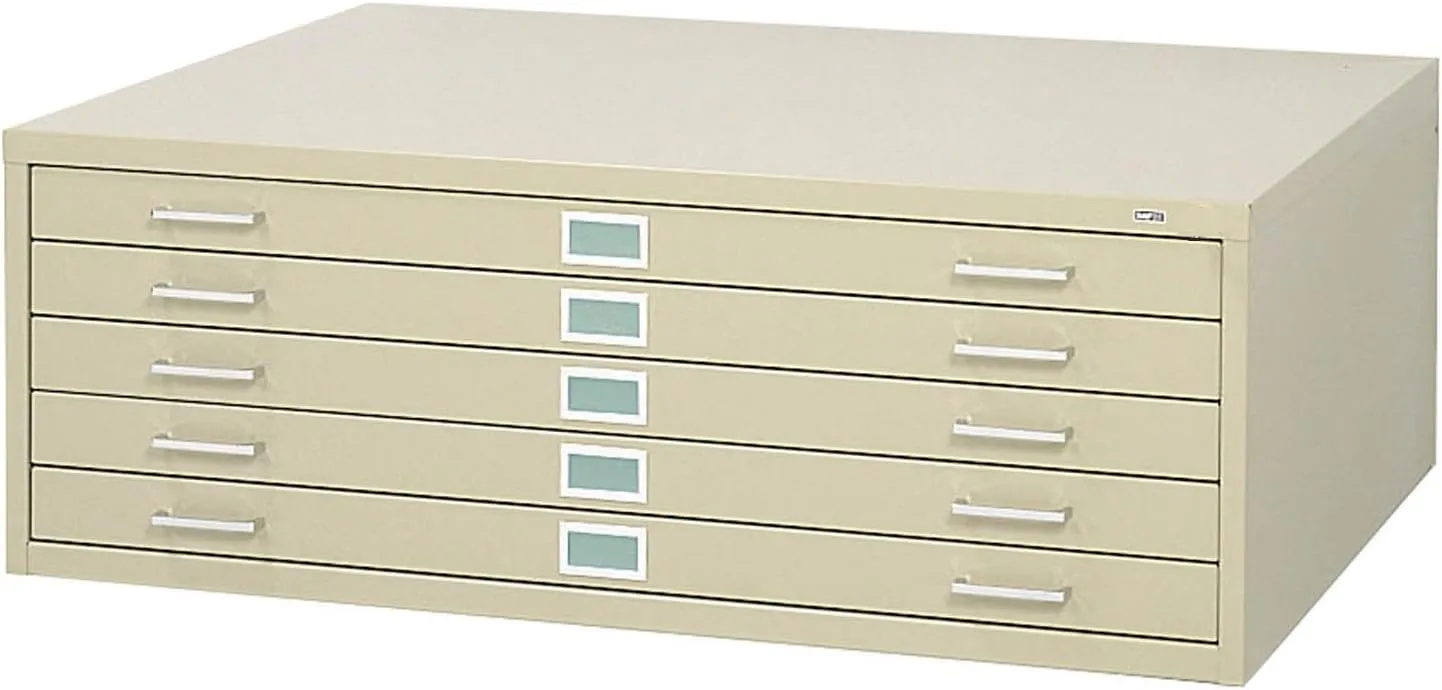 Safco Products 4998TSR Flat File for 48" W x 36" D Documents, 5-Drawer (Additional Options Sold Separately), Tropic Sand