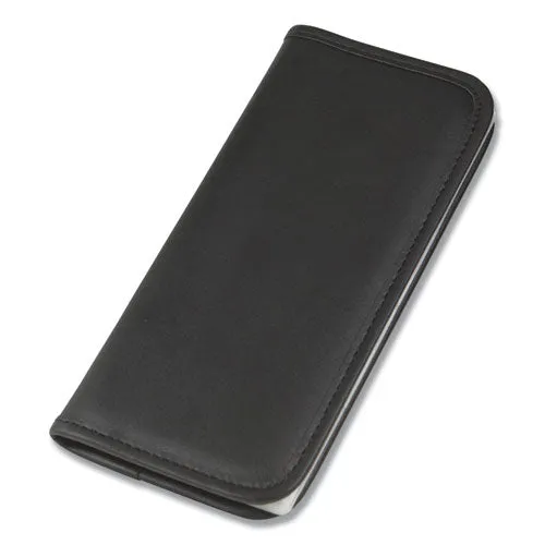 Samsill® Professional Vinyl Business Card File, Holds 160 2 x 3.5 Cards, 4.75 x 10.25, Black