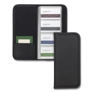 Samsill® Professional Vinyl Business Card File, Holds 160 2 x 3.5 Cards, 4.75 x 10.25, Black