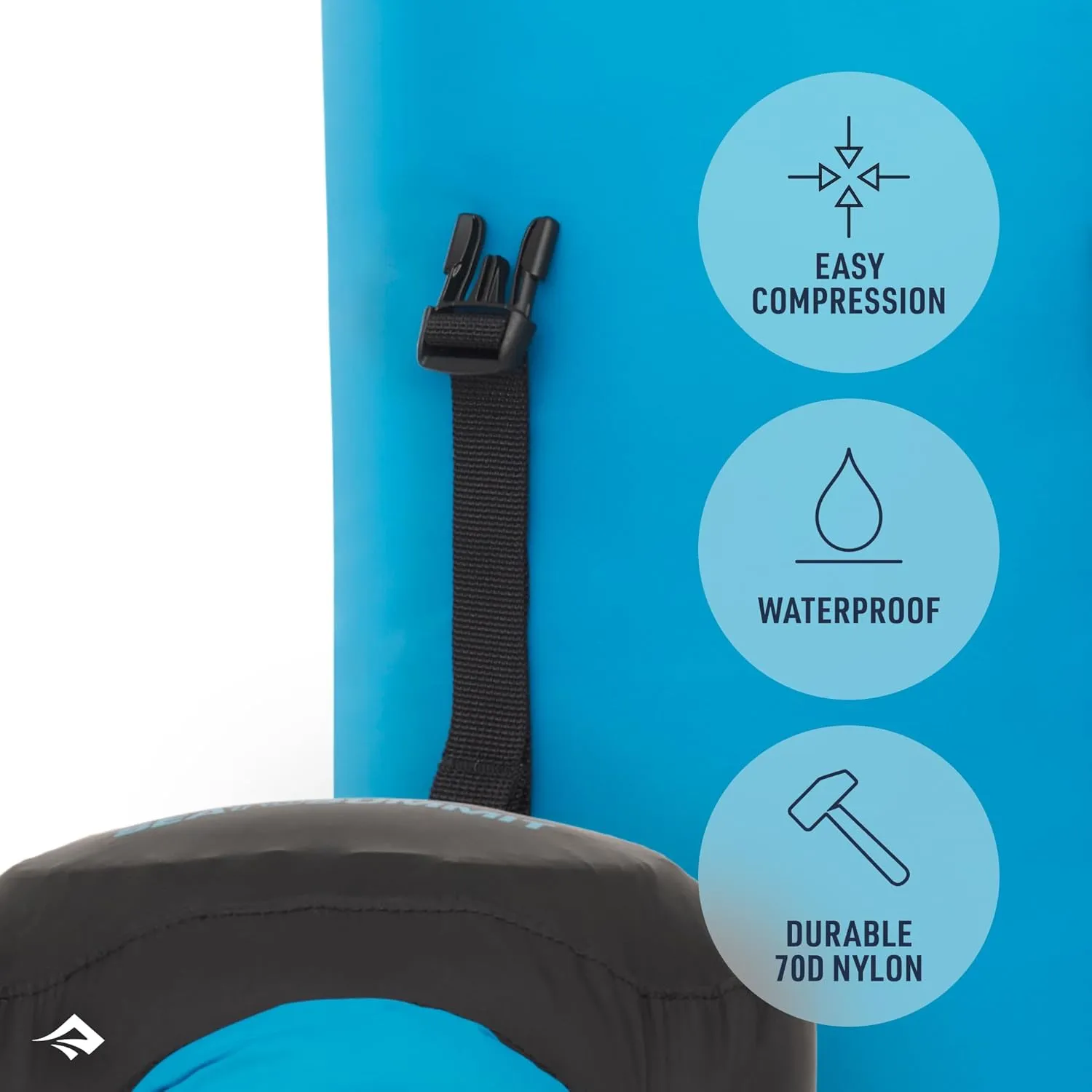 Sea to Summit eVac Compression Dry Bag, Waterproof Compression Sack, 8 Liter, Turkish Tile Blue