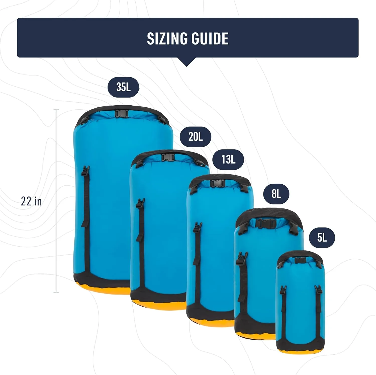Sea to Summit eVac Compression Dry Bag, Waterproof Compression Sack, 8 Liter, Turkish Tile Blue