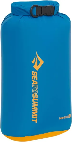 Sea to Summit eVac Dry Bag, Roll-Top Compression Sack, 5 Liter, Turkish Tile Blue
