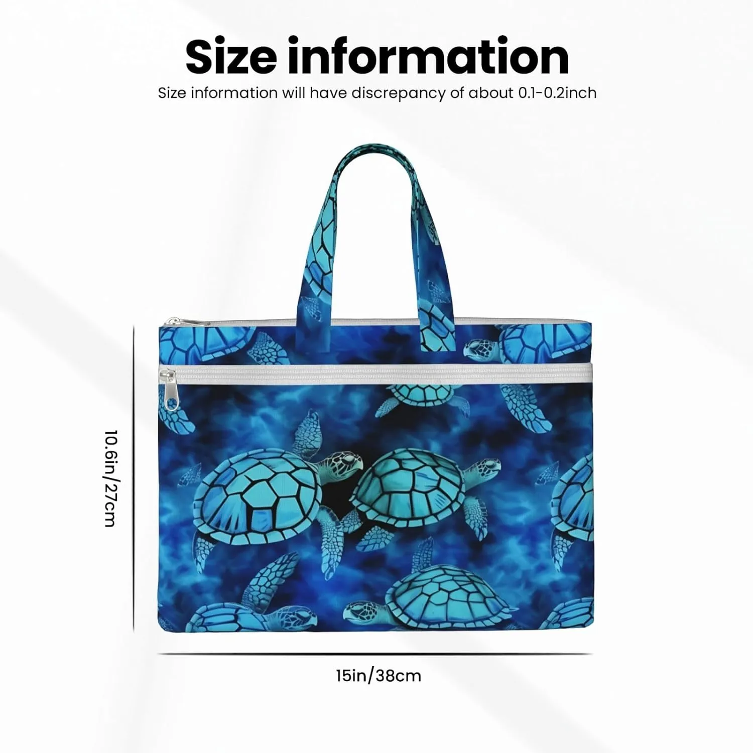 Sea Turtle-Blue Canvas Document Bag A4 File Organizer for School Supplies and Study