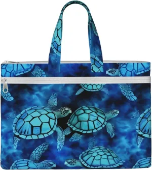 Sea Turtle-Blue Canvas Document Bag A4 File Organizer for School Supplies and Study