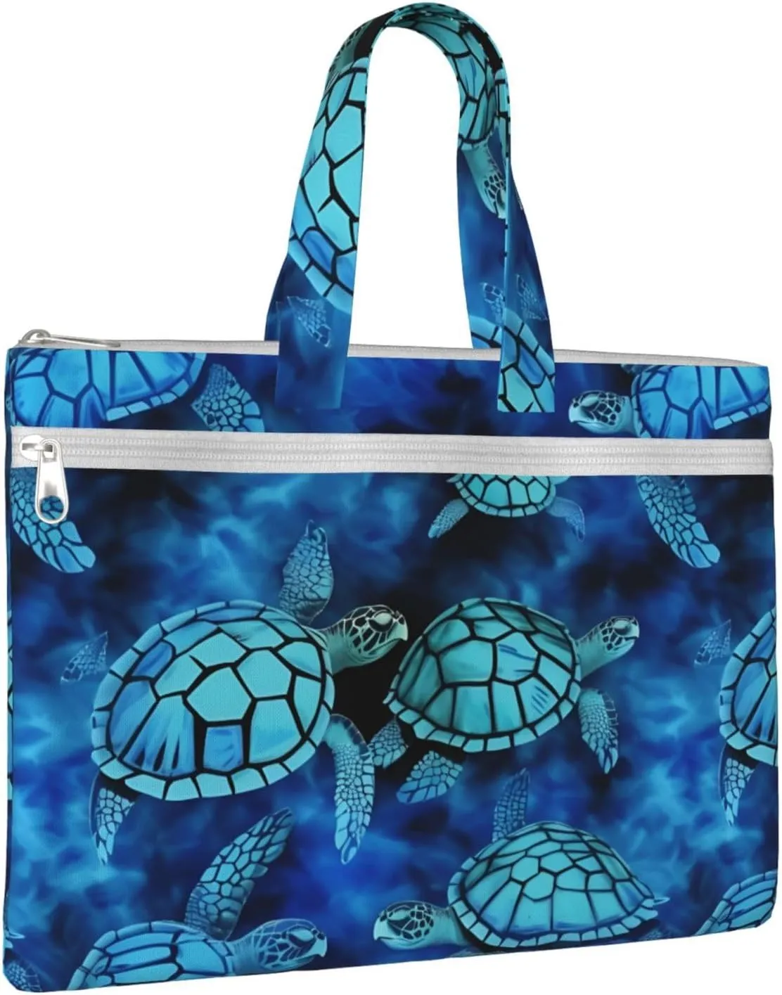 Sea Turtle-Blue Canvas Document Bag A4 File Organizer for School Supplies and Study