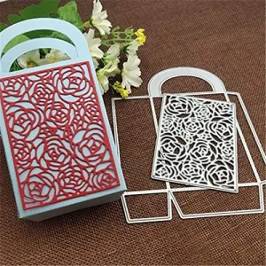 SELDIE Rose Shaped 3D Handbag Metal Cutting Dies Stencil for DIY Scrapbooking Photo Album Embossing Paper Cards Crafts Die cuts