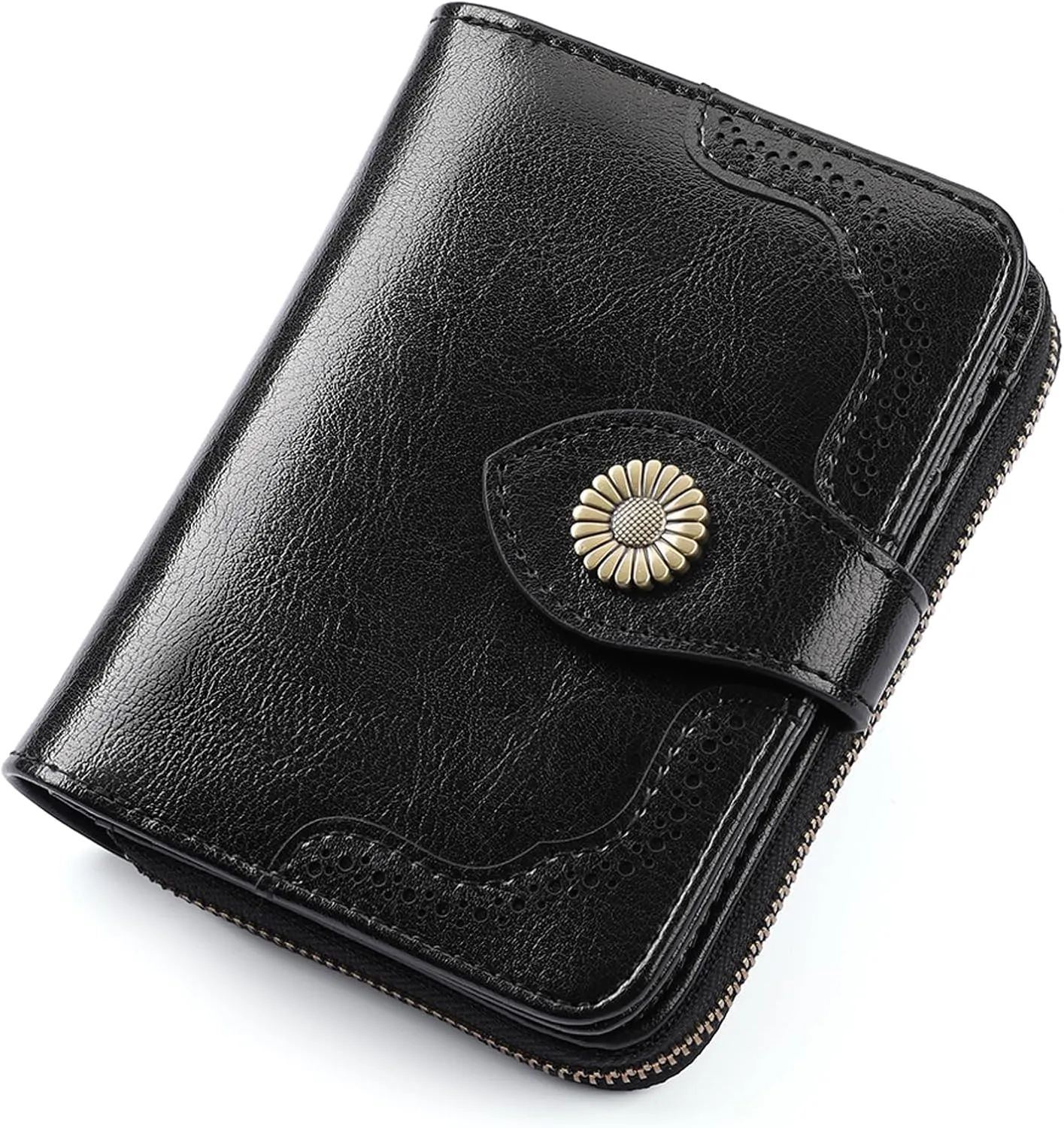SENDEFN Small Womens Wallet Leather RFID Blocking with Multiple Card Slots and Zipper Coin Pocket