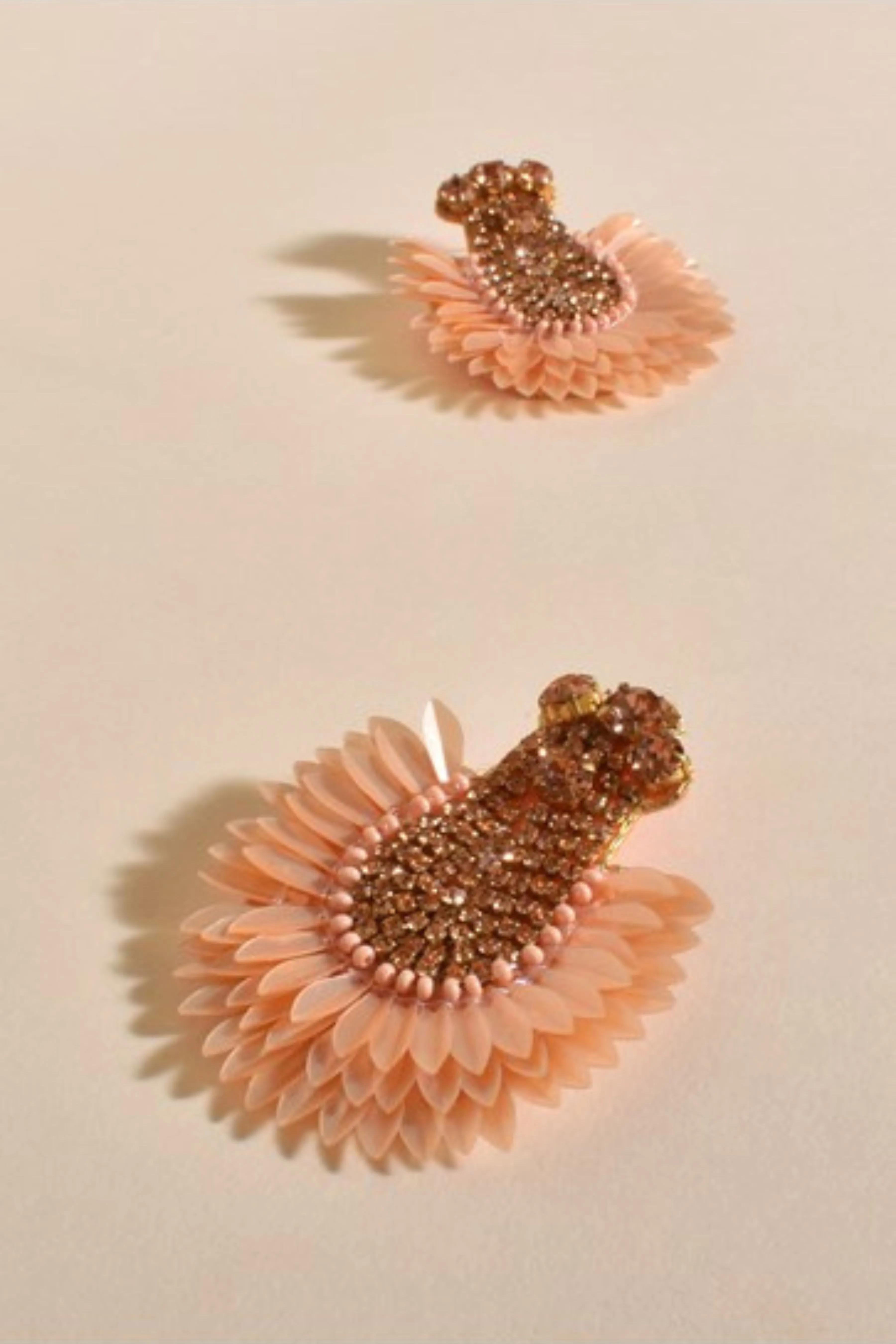 Sequin Date Night Event Earrings - Nude Gold