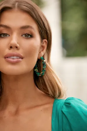 Sequinned Party Hoops - Green