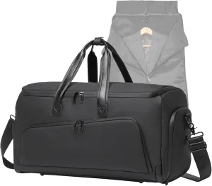 seyfocnia Convertible Garment Bag for Travel, Carry on Garment Waterproof Suit Duffle Bag with Shoe Compartment - 3 in 1 Travel Garment Bag for Men Women