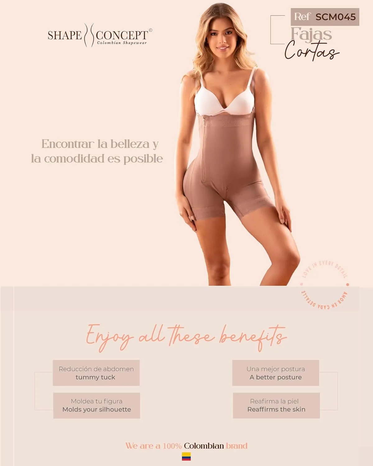 SHAPE CONCEPT Fajas Colombianas Reductoras y Moldeadoras Post Surgery Compression Garment Tummy Tuck