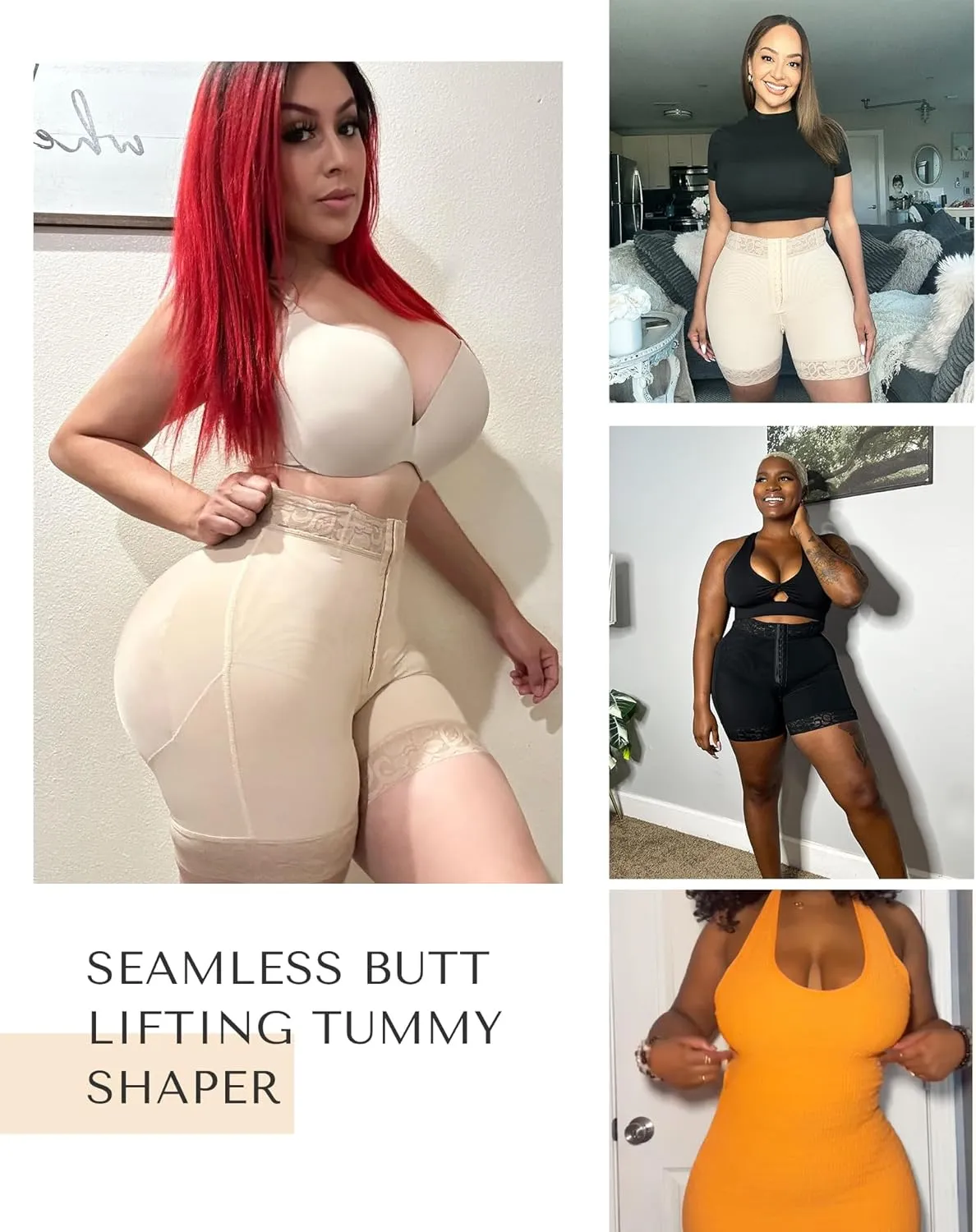 SHAPELLX Butt Lifting Shapewear Tummy Control Butt Lifting Shorts with Built-in Steel Bones