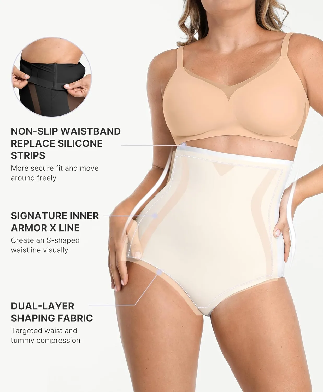 SHAPELLX Shapewear Tummy Control Body Shaper for Women High Waisted Shapewear Underwear Panty Waist Slimming Briefs