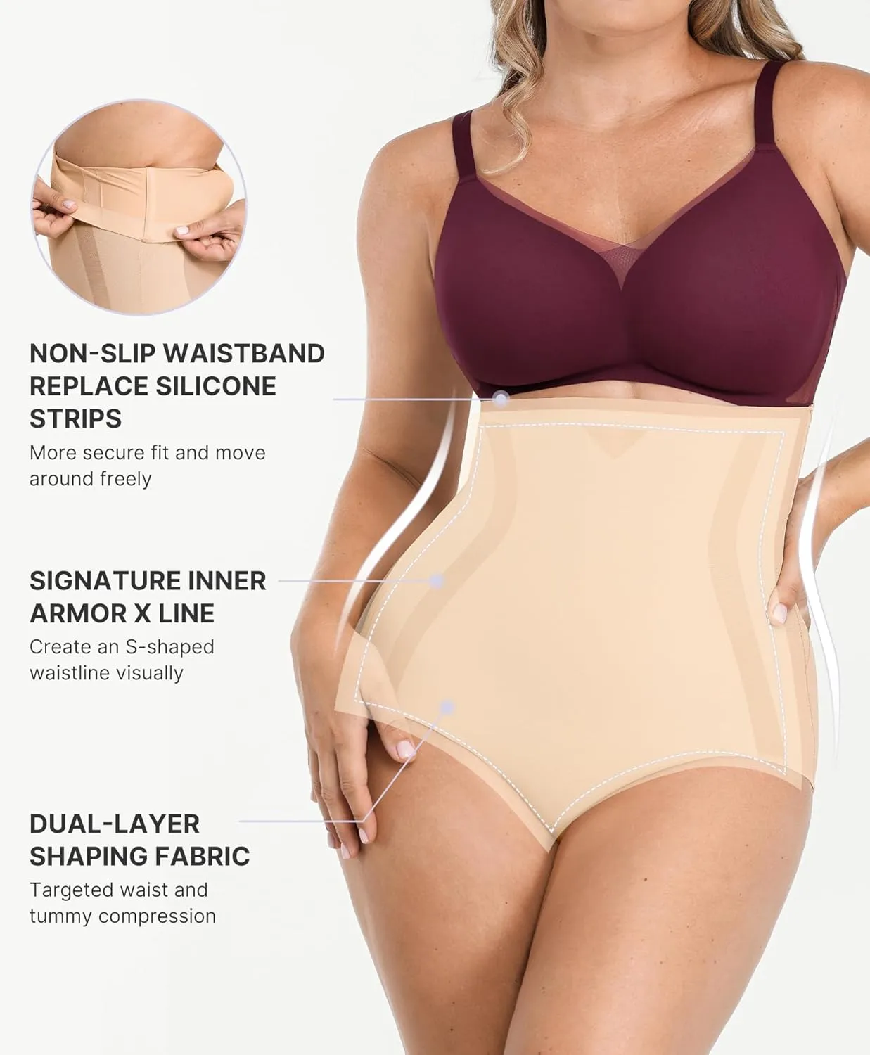 SHAPELLX Shapewear Tummy Control Body Shaper for Women High Waisted Shapewear Underwear Panty Waist Slimming Briefs