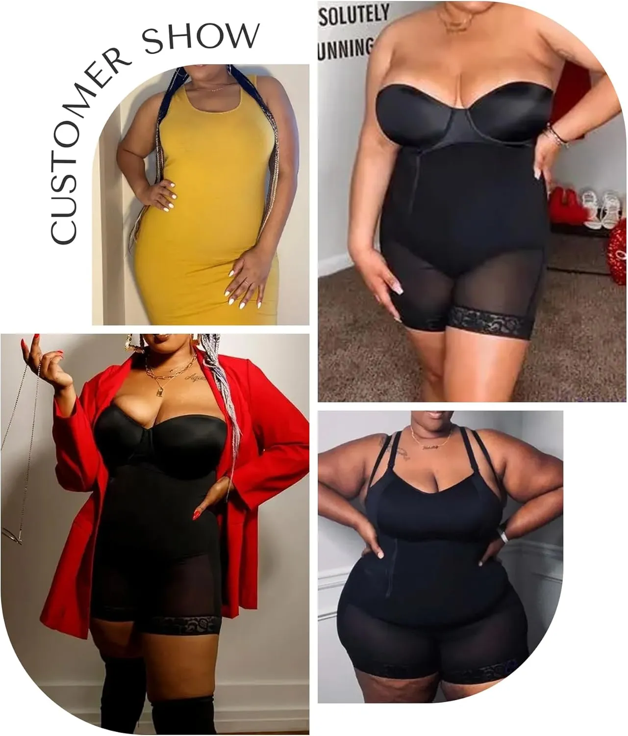 SHAPELLX Tummy Control Shapewear Faja Colombianas Side Zipper Body Shaper Plus Size Postpartum Bodysuit With Butt Lift