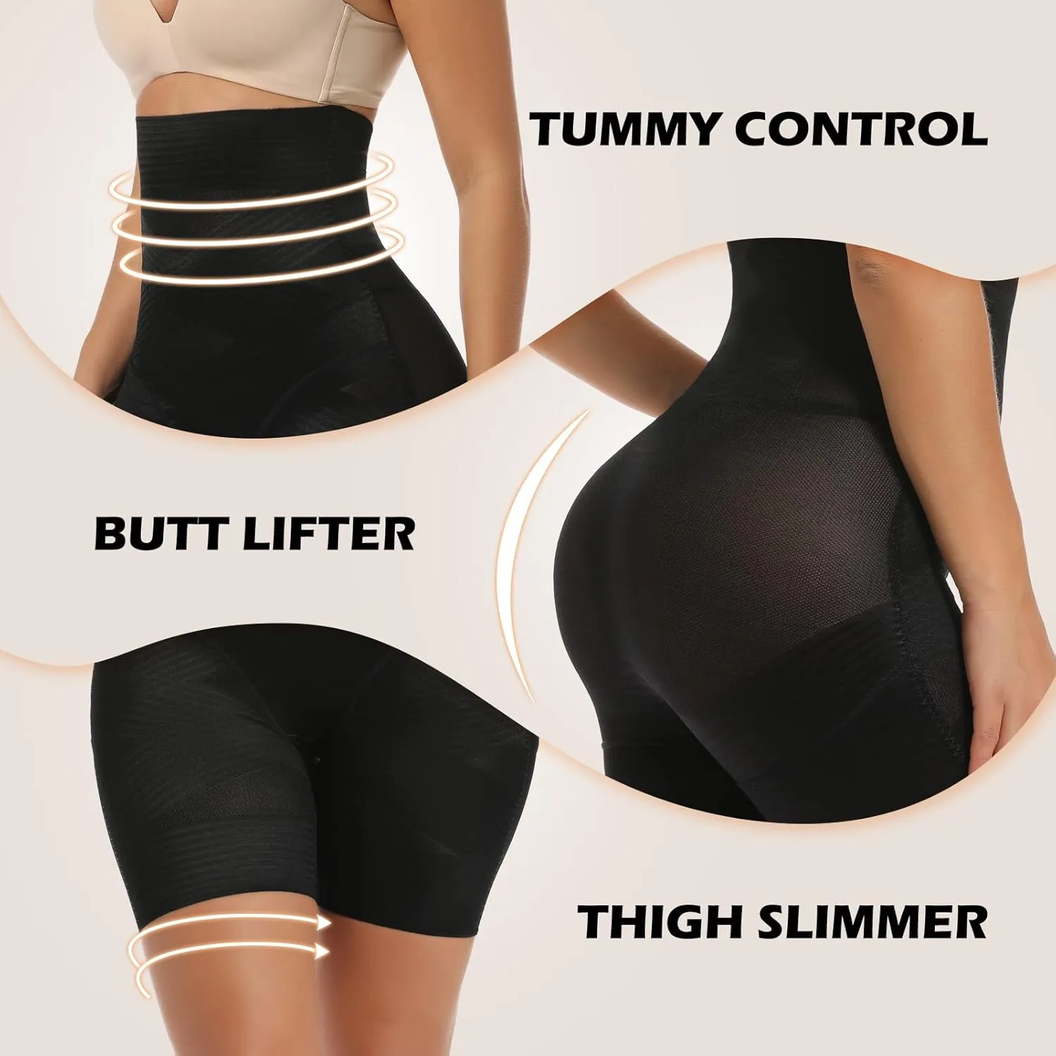 SHAPERIN High Waisted Shaper Panty for Women, Tummy Control Panty Belly Slimming Body Shaperwear Underwear Brief