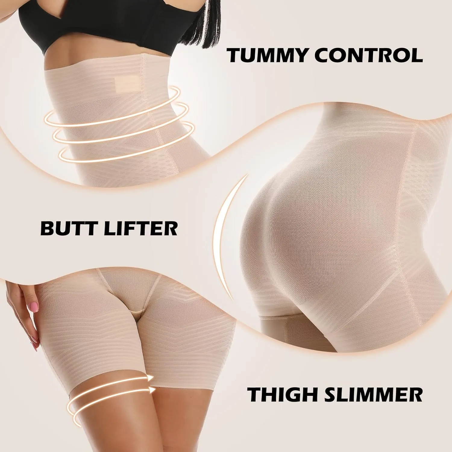SHAPERIN High Waisted Shaper Panty for Women, Tummy Control Panty Belly Slimming Body Shaperwear Underwear Brief