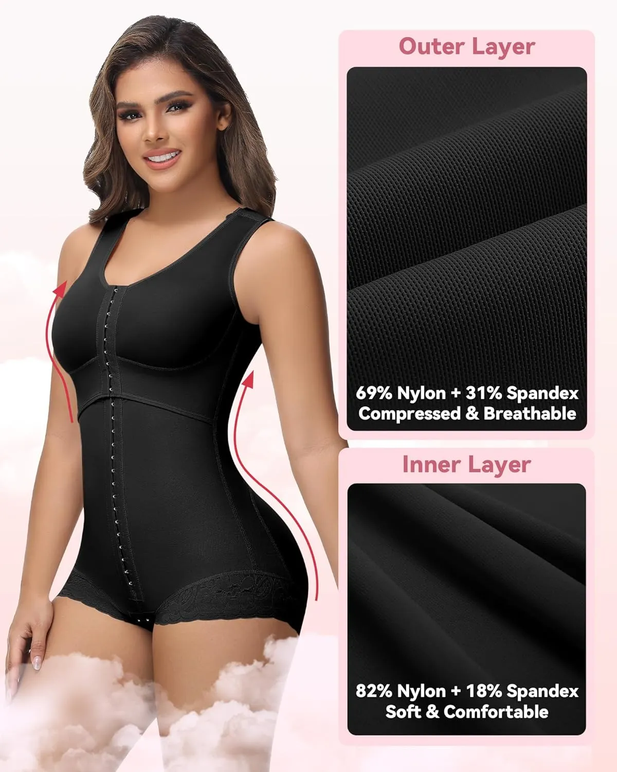 SHAPSHE Fajas Colombianas Moldeadoras BBL Post Surgery Stage 2/3 Body Shaper Tummy Control High Compression Garment Shapewear