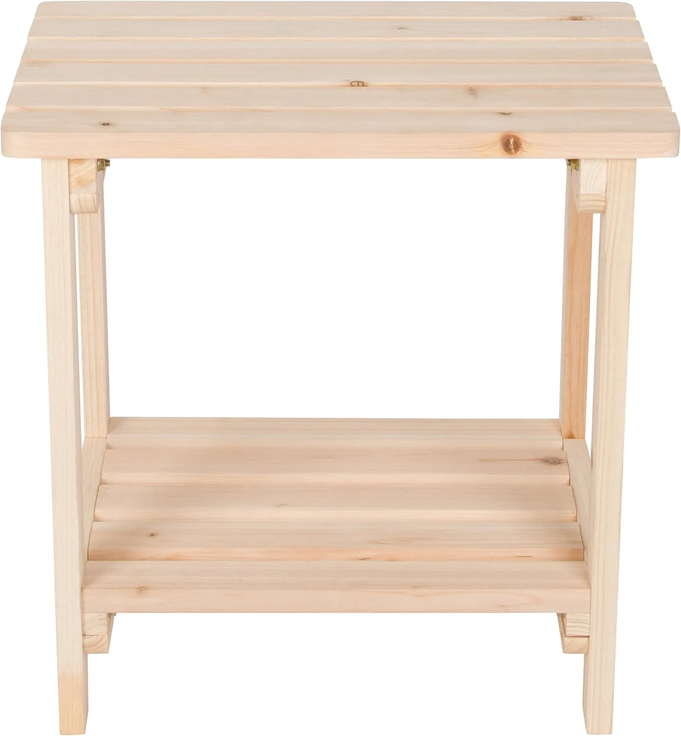 Shine Company Providence Rectangular Solid Wood Side Table, Outdoor Adirondack Small Patio Table – Natural