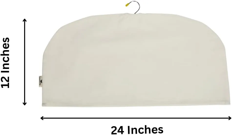 Shoulder Cover Breathable Clothes Dust Protectors for Closet Storage Garment Dust Cover Protects for Suit, Coats, Jackets - Off-white (Pack of 5)