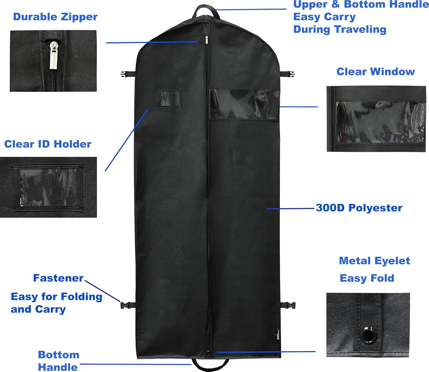 Simple Houseware 54-Inch Heavy Duty Garment Bag with Pockets for Suits, Tuxedos, Dresses, Coats