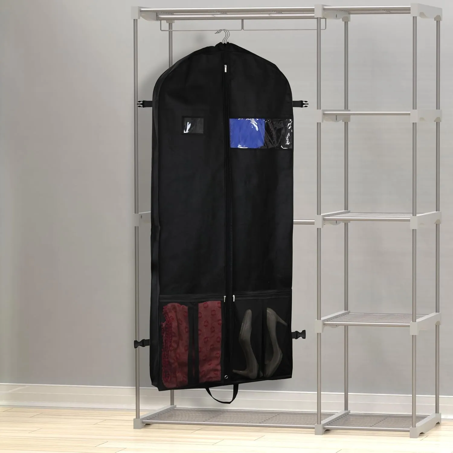 Simple Houseware 60-Inch Heavy Duty Garment Bag with Pockets for Suits, Tuxedos, Dresses, Coats