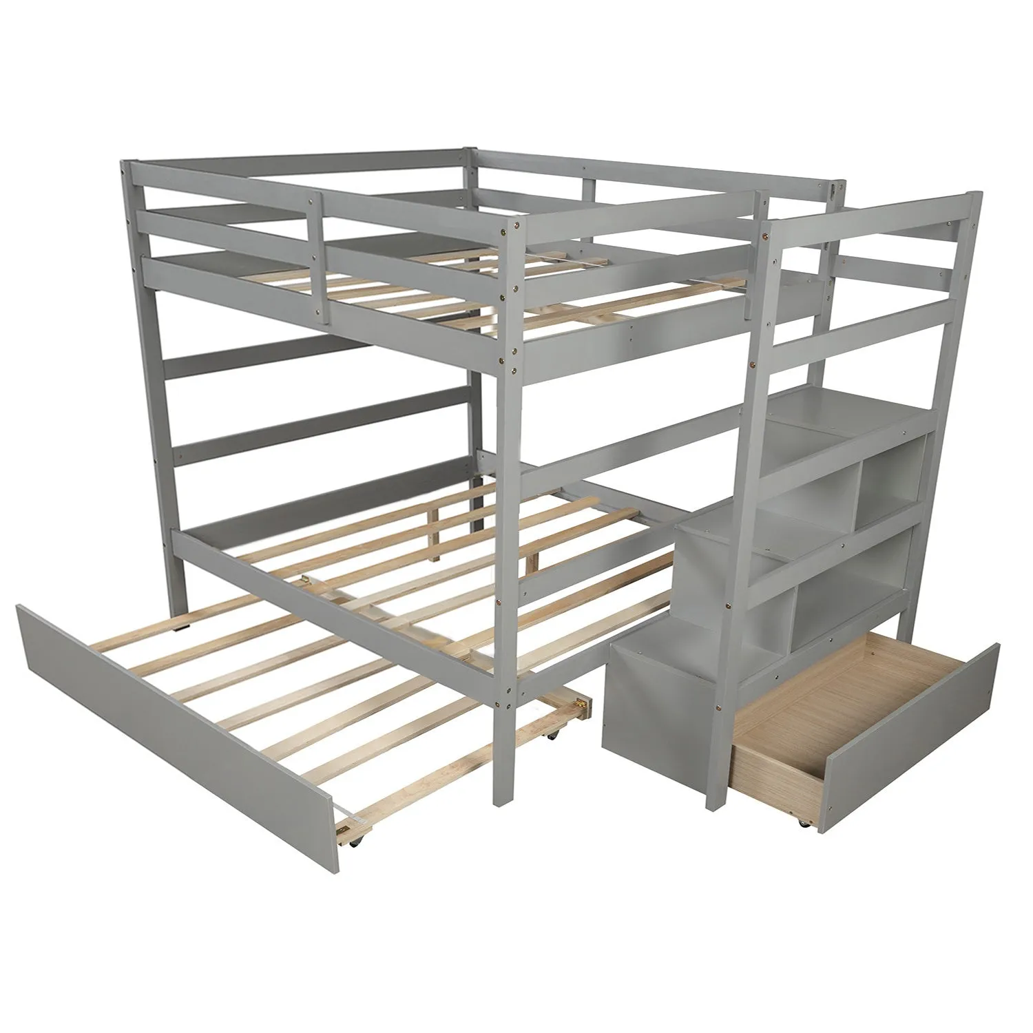 Simple Living Full over Full Bunk Bed with Twin Size Trundle