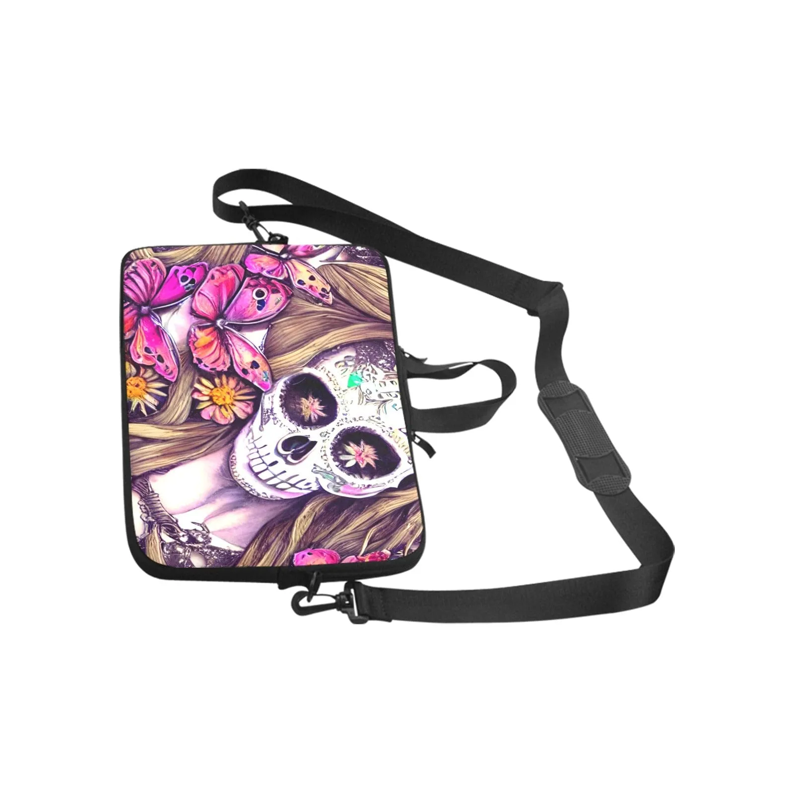 Skull Floral Women's Face Laptop Bag Laptop Handbags 14"