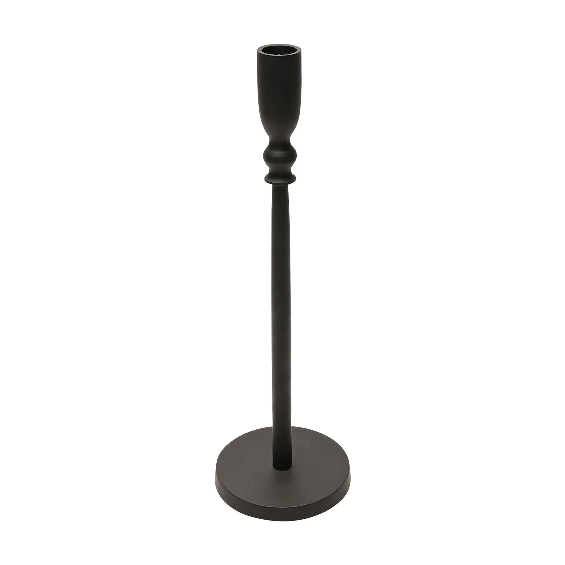 Slim Black Metal Candlestick