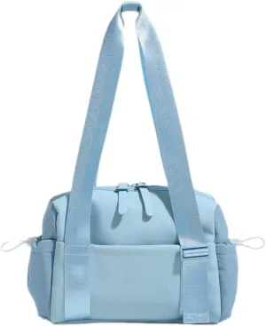 Small portable fitness bag, women's single shoulder fitness bag, travel cosmetics storage (blue)