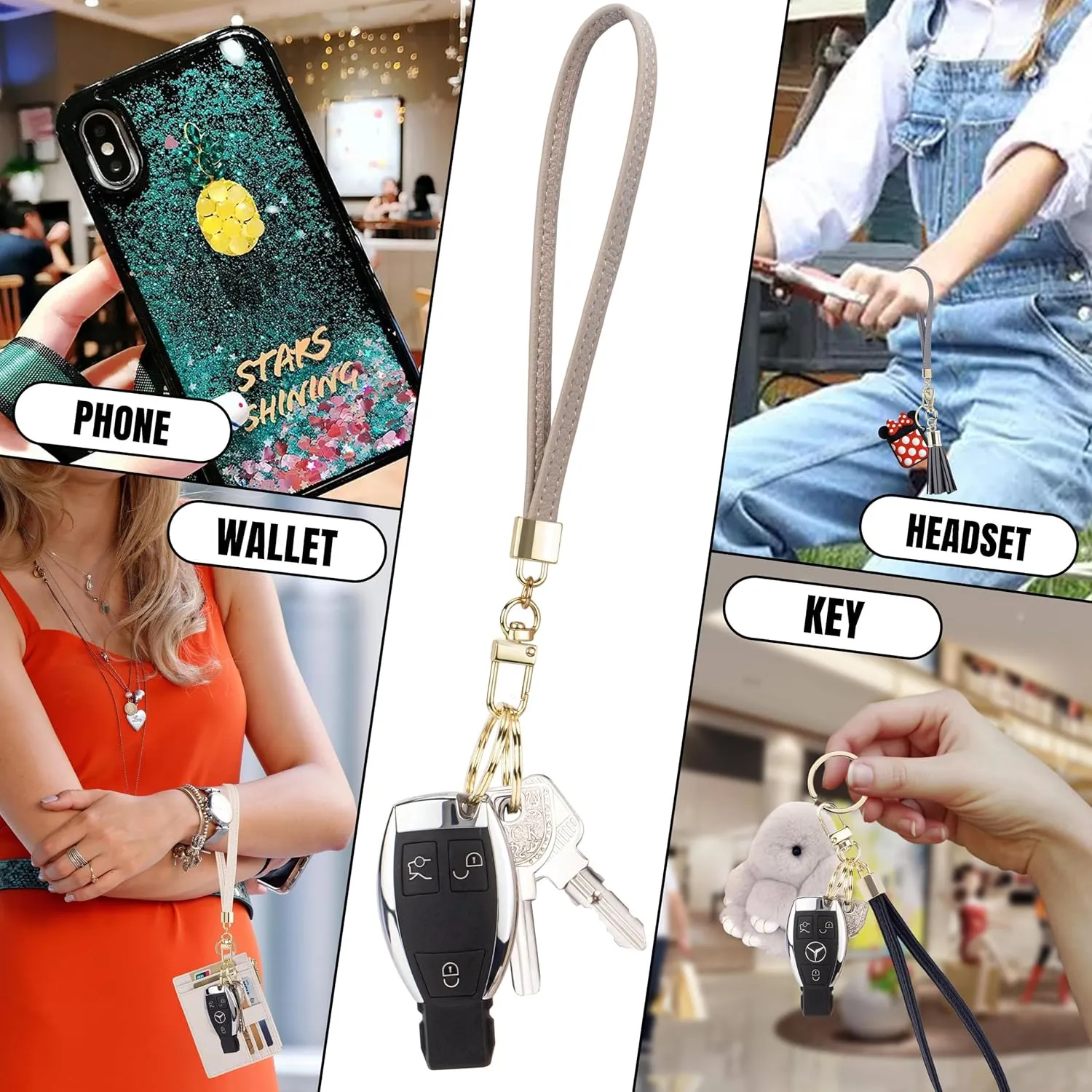 Small Wallet for Women RFID Card Holder,Wristlet Keychain with Wallet,key chain wallet women Wristlet Wallets for Women Men (Light Camel)